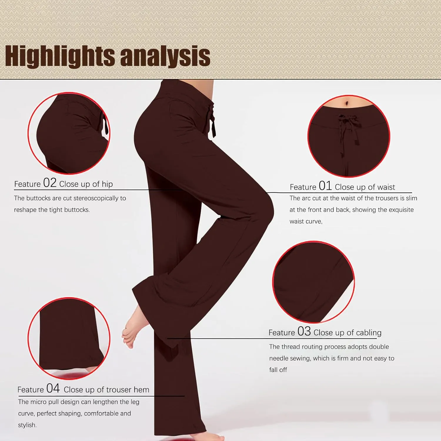Crossover Flare Leggings for Women High Waist V Cross Bootcut Bell Bottoms Workout Flared Yoga Pants with Pockets