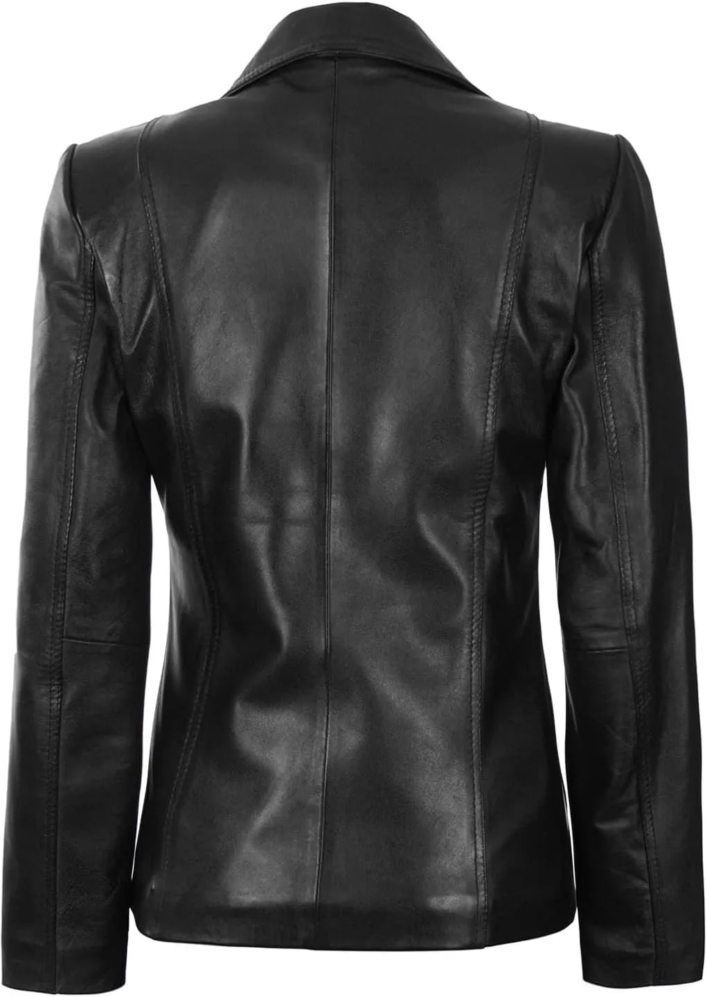 Decrum Women Leather Blazer - Casual Stylish Leather Coats for Women