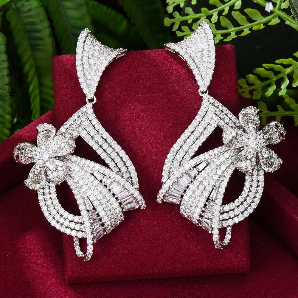 Dubai Style Luxury Gorgeous Pendant Earrings For Noble Women Bridal Earring