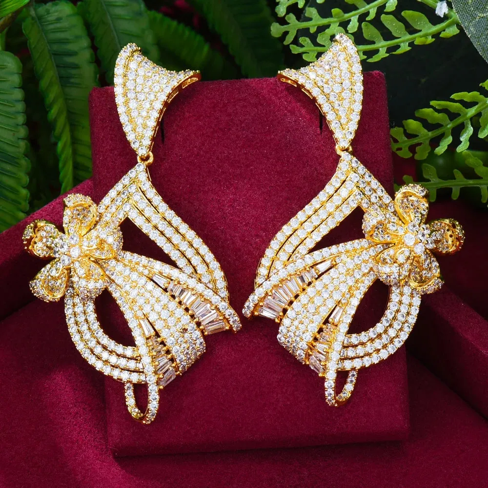 Dubai Style Luxury Gorgeous Pendant Earrings For Noble Women Bridal Earring