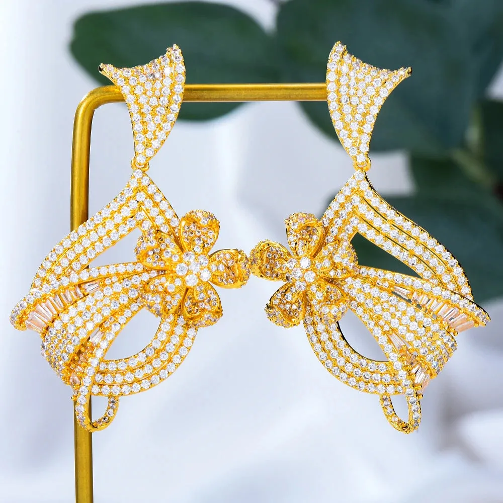 Dubai Style Luxury Gorgeous Pendant Earrings For Noble Women Bridal Earring
