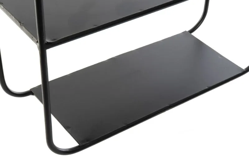 Estanteria pared metal negra con espejo