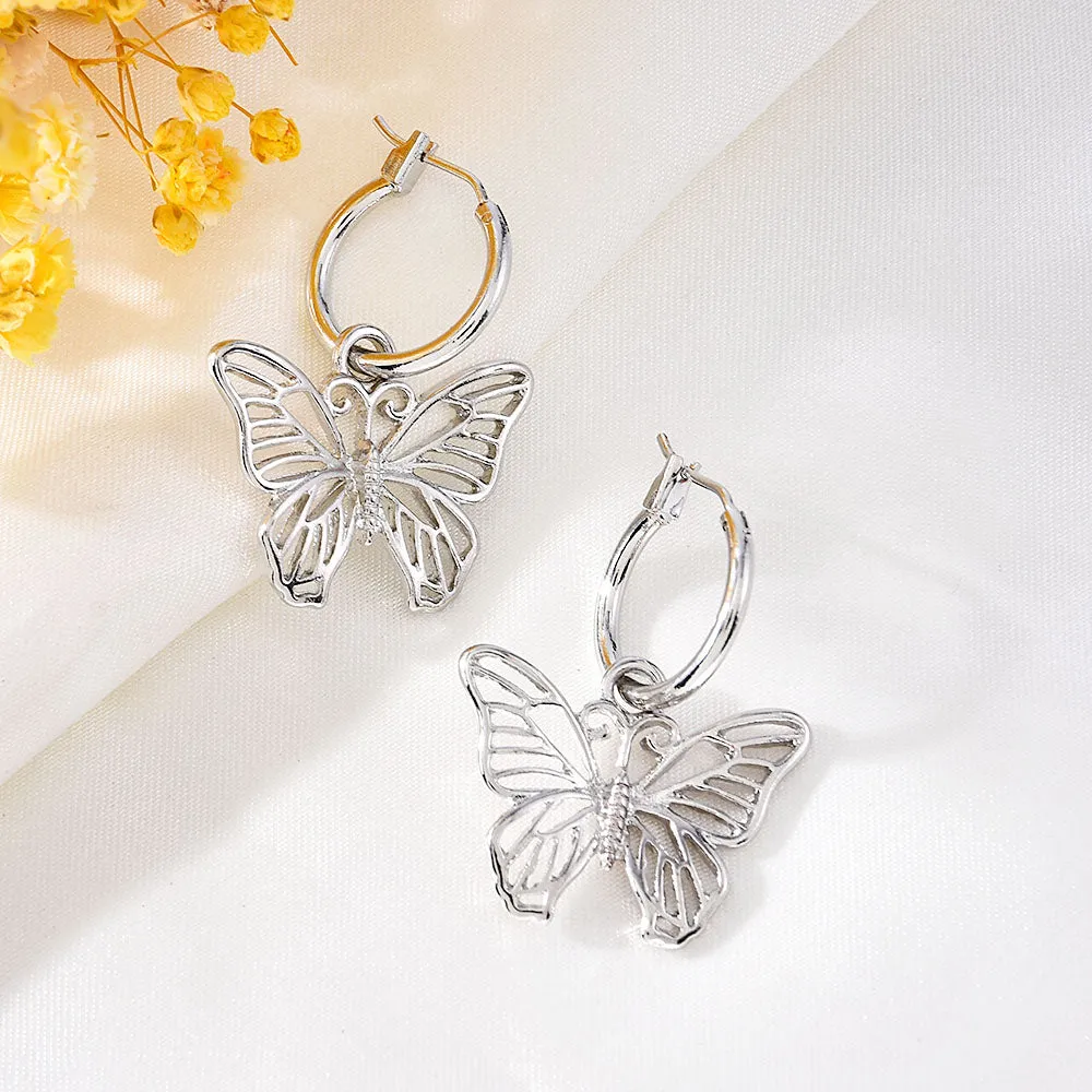Fashion Metal Vintage Butterfly Drop Dangle Earrings