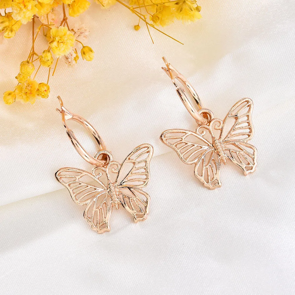 Fashion Metal Vintage Butterfly Drop Dangle Earrings