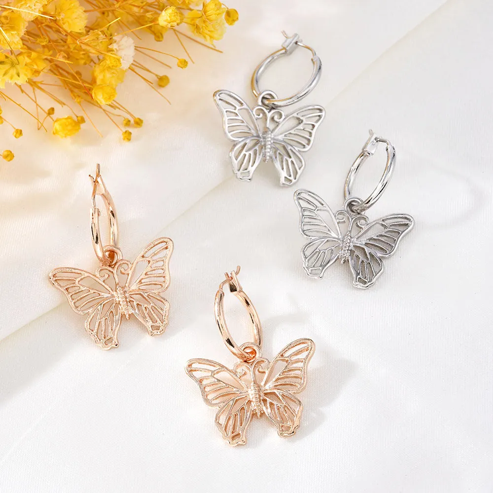 Fashion Metal Vintage Butterfly Drop Dangle Earrings