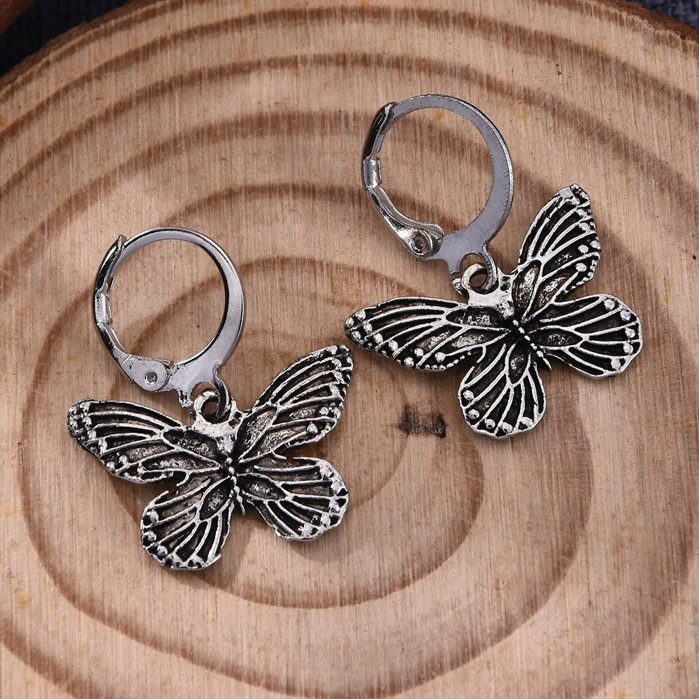 Fashion Metal Vintage Butterfly Drop Dangle Earrings