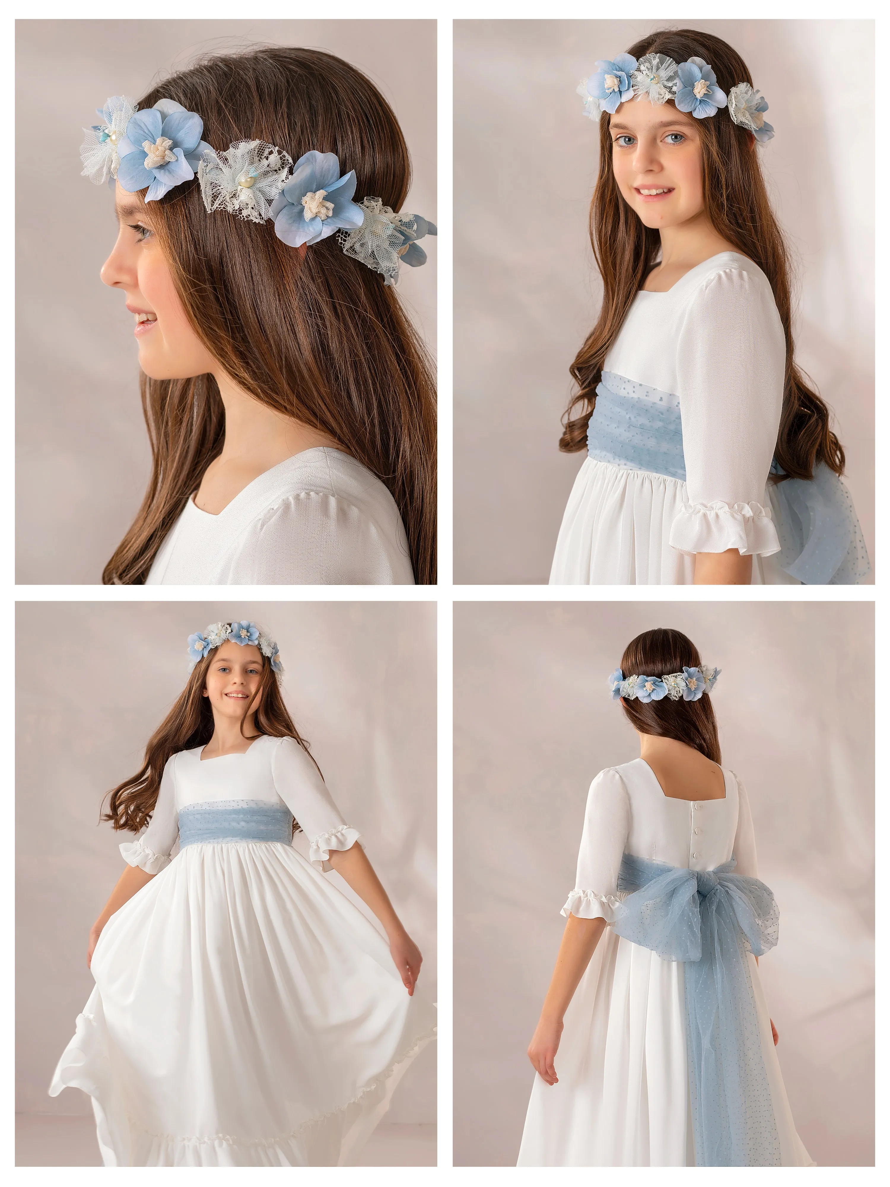 FIRST COMMUNION DRESS MODEL 4701: Romantic First Communion Dress