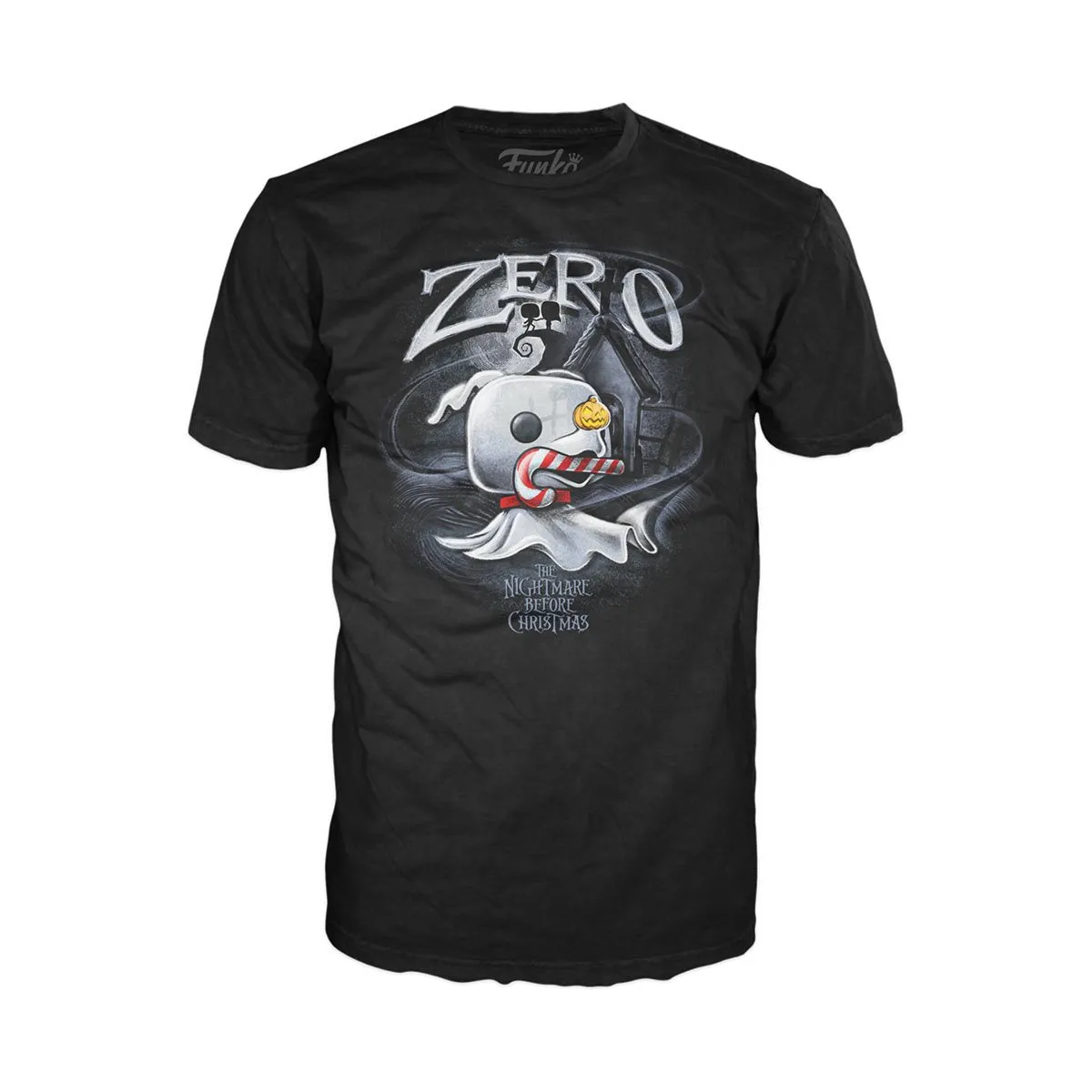 Funko Boxed Tee: Disney Mundo De Jack - Playera Extra Chica De Zero Con Baston