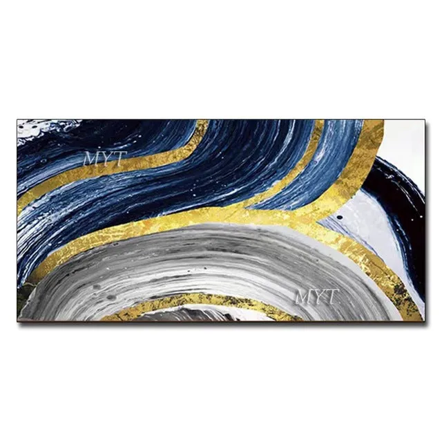 Hand Drawn Abstract Art Large Posters And Prints In  Golden Tone For Home Decoration