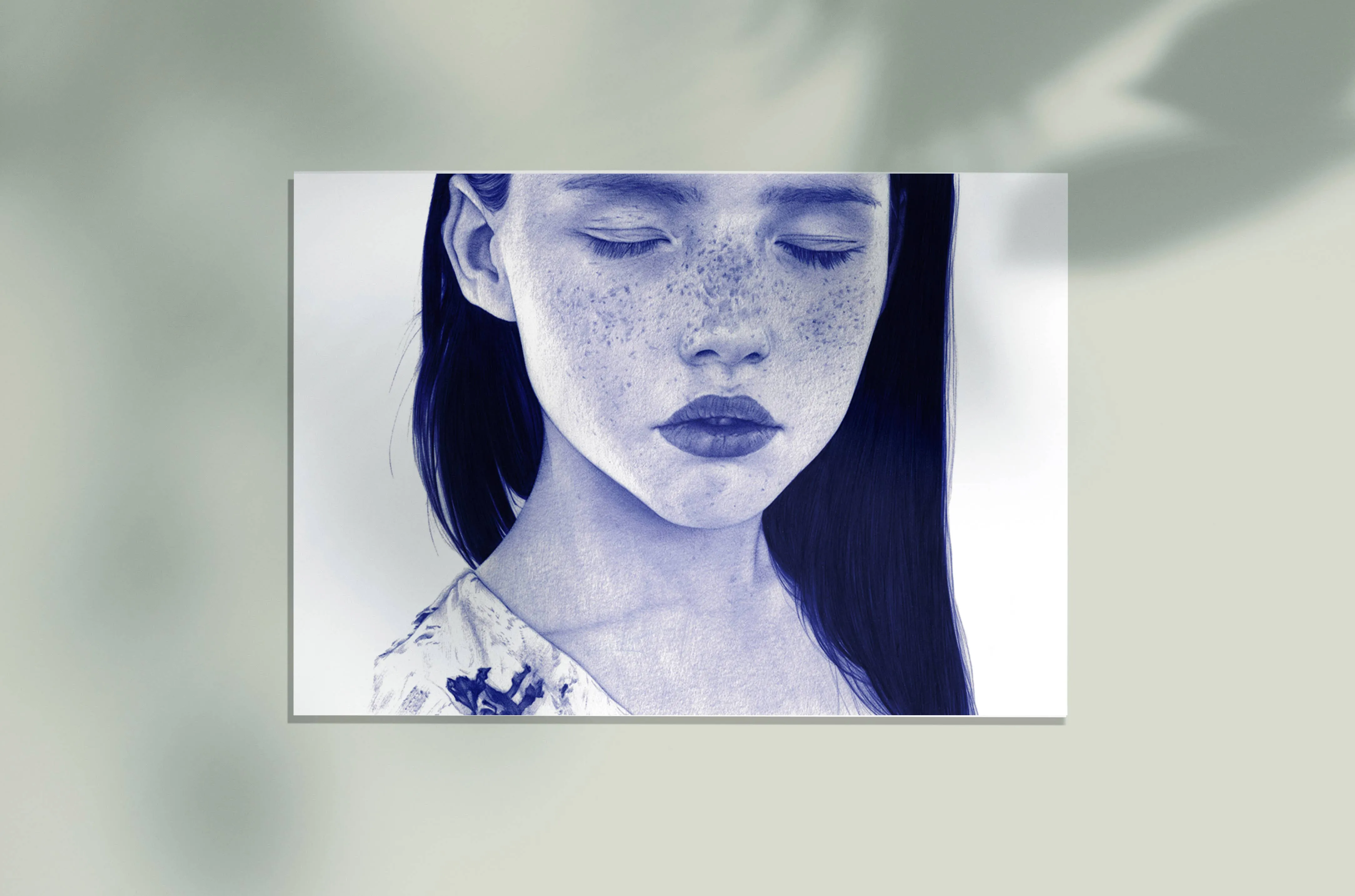 Ilustración de Belén Diz Enmarcada en Madera Blanco y Paspartú. Impresión Digital. Firmada a Mano por la autora. ARDE