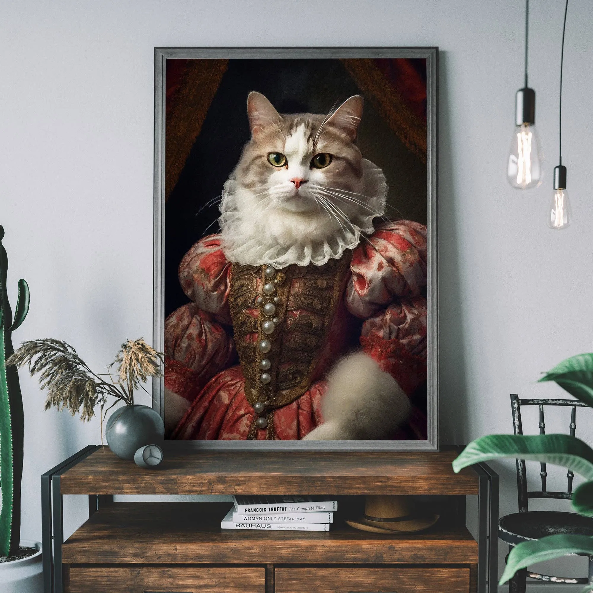 Impresión de retrato de gato de pelo corto: 15 ¾ x 19 5.8 pulg. | 40x50 cm / Mate