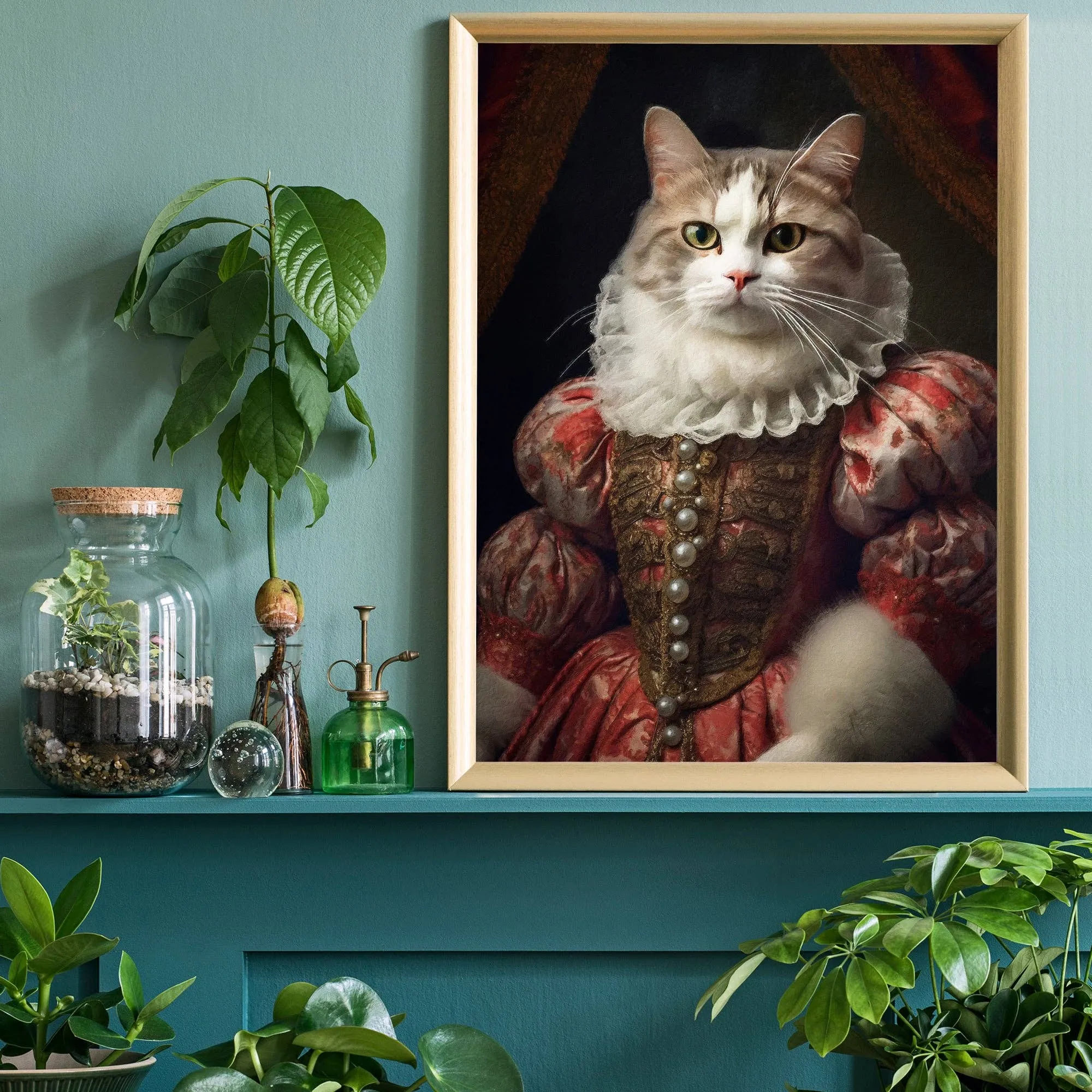Impresión de retrato de gato de pelo corto: 15 ¾ x 19 5.8 pulg. | 40x50 cm / Mate