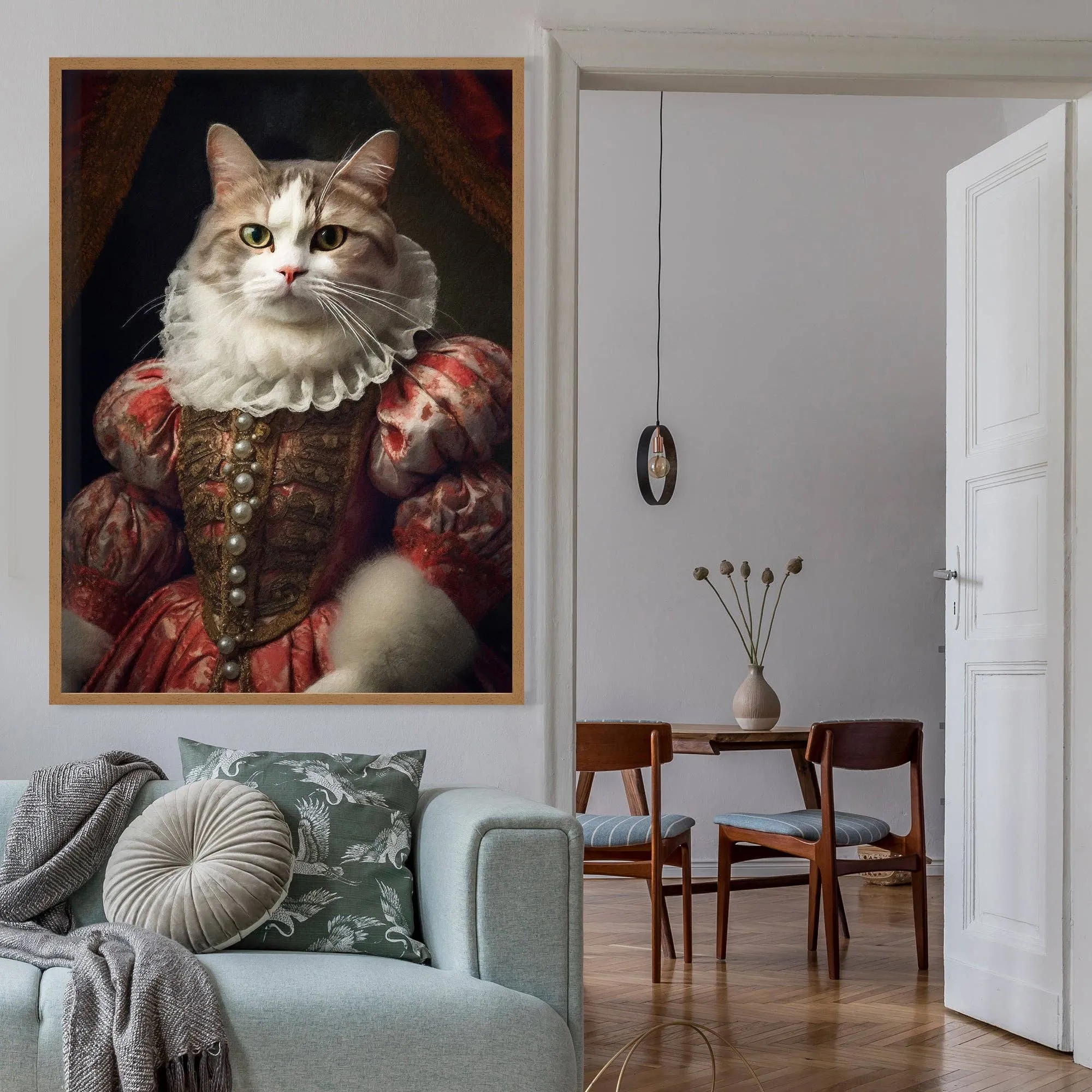 Impresión de retrato de gato de pelo corto: 15 ¾ x 19 5.8 pulg. | 40x50 cm / Mate