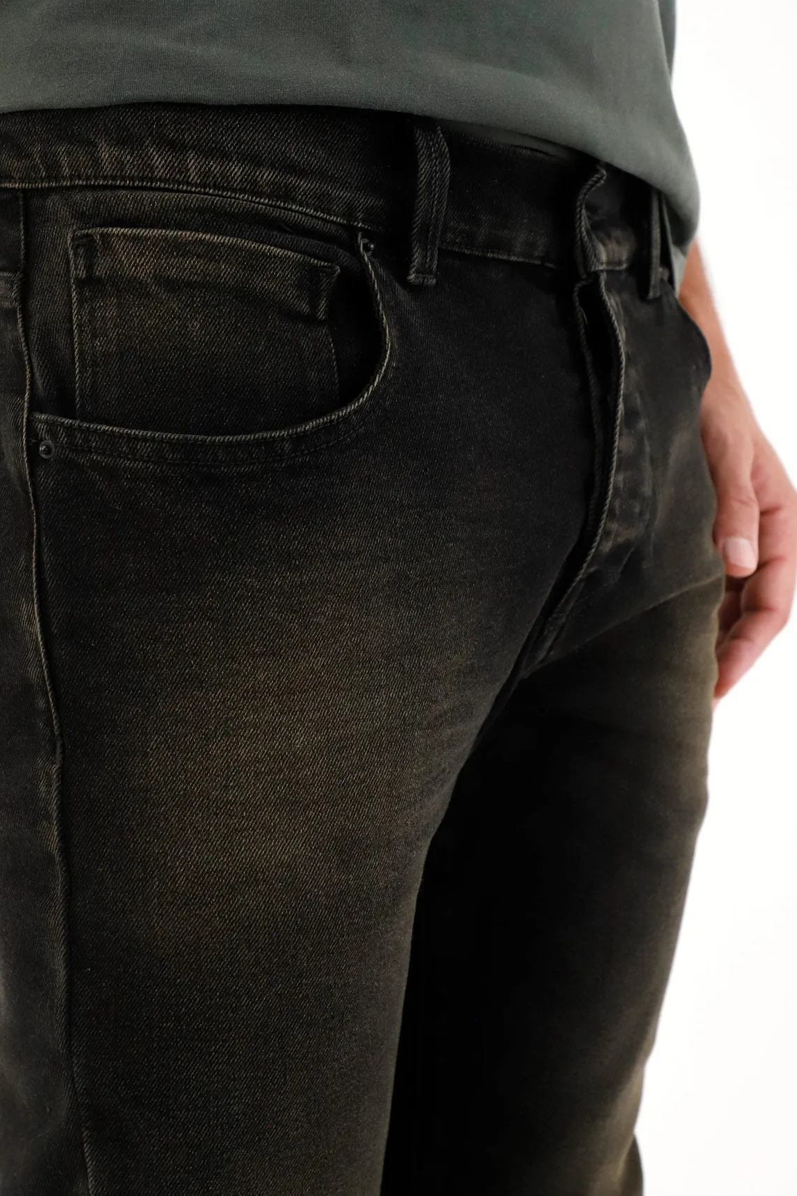 Jean Super Skinny negro de tiro medio para hombre