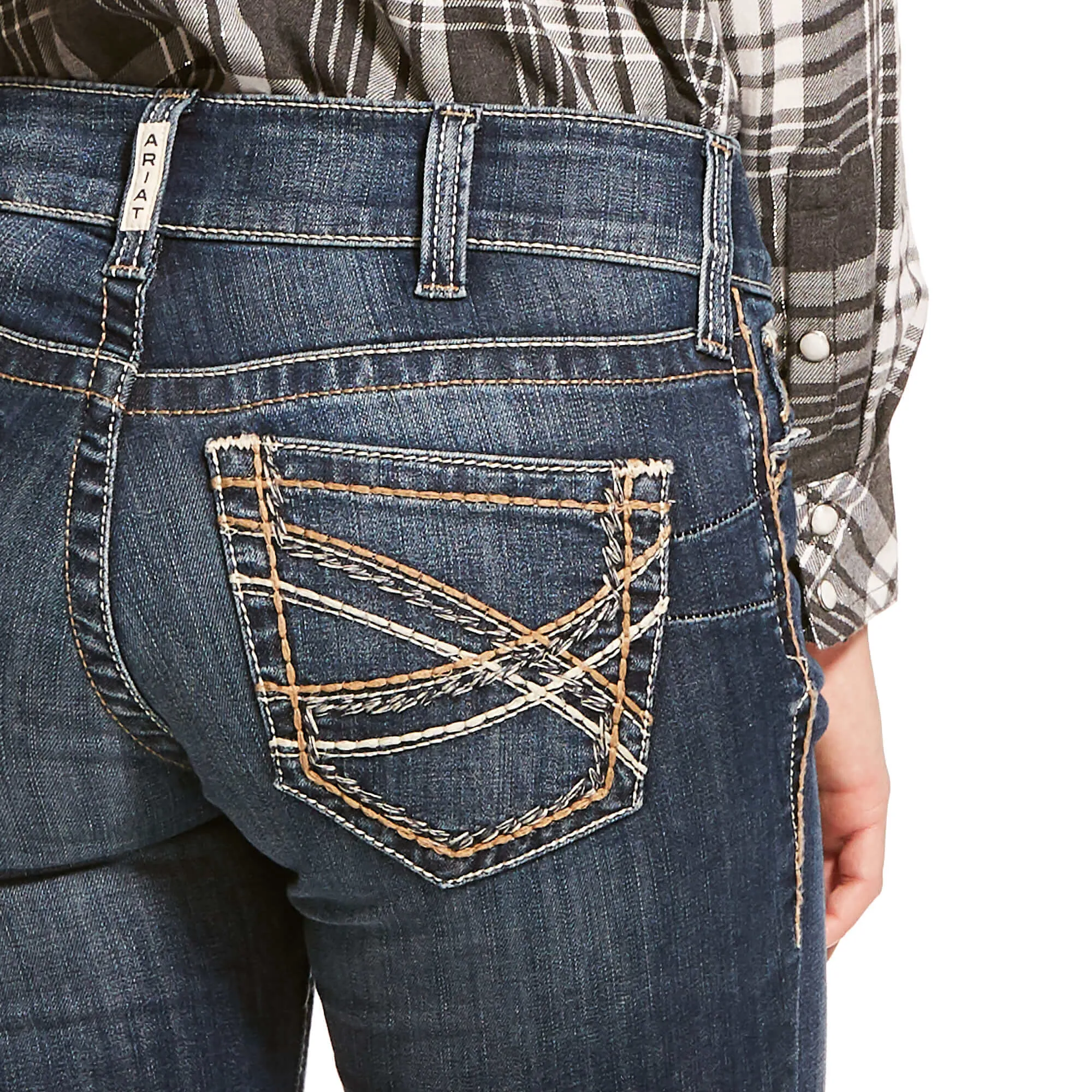 Jeans R.E.A.L Entwined Festival Stretch Tiro Medio Corte De Bota