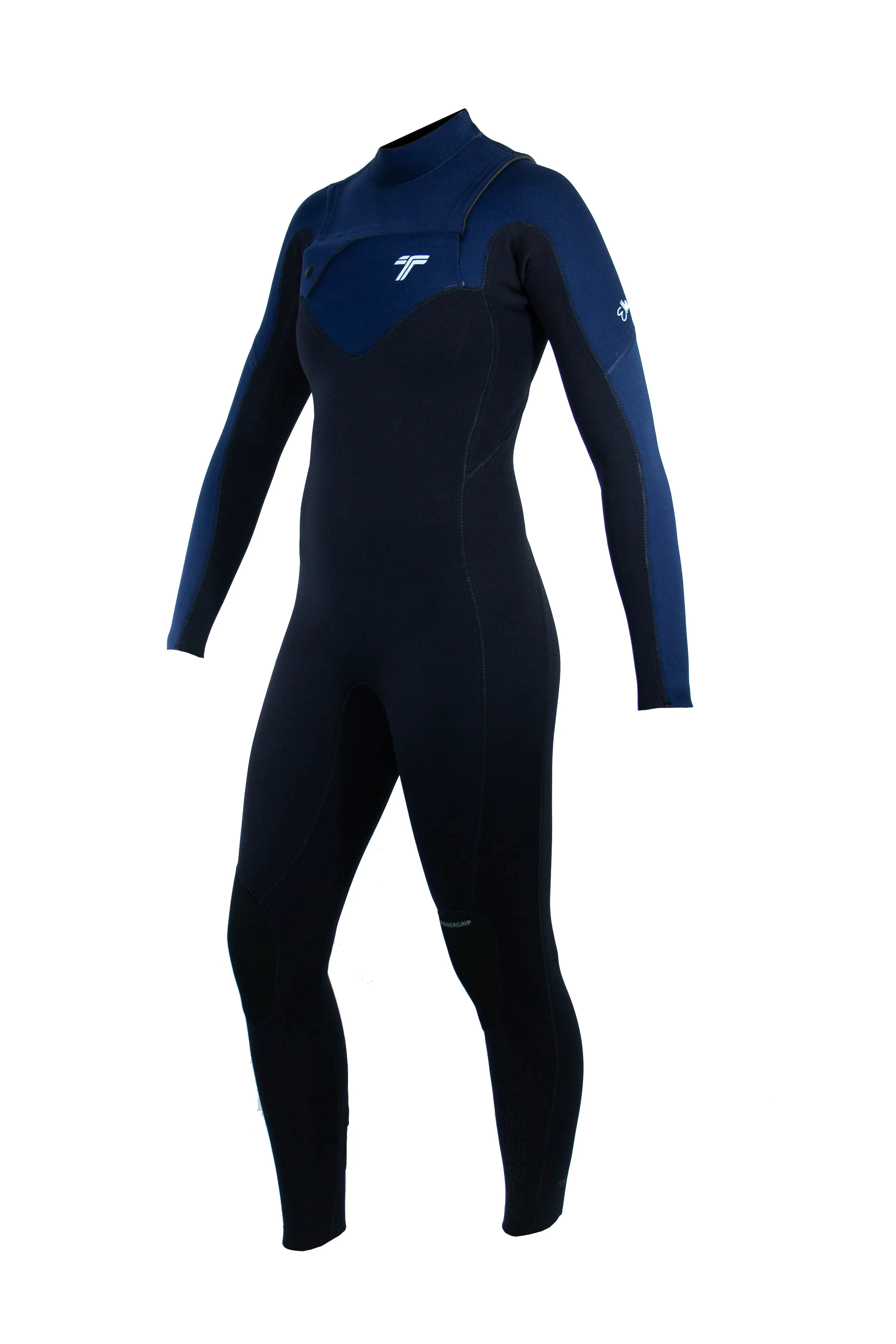Long John 2.2 mm Ella Zip - Chest Zip - Preto / Azul Marinho