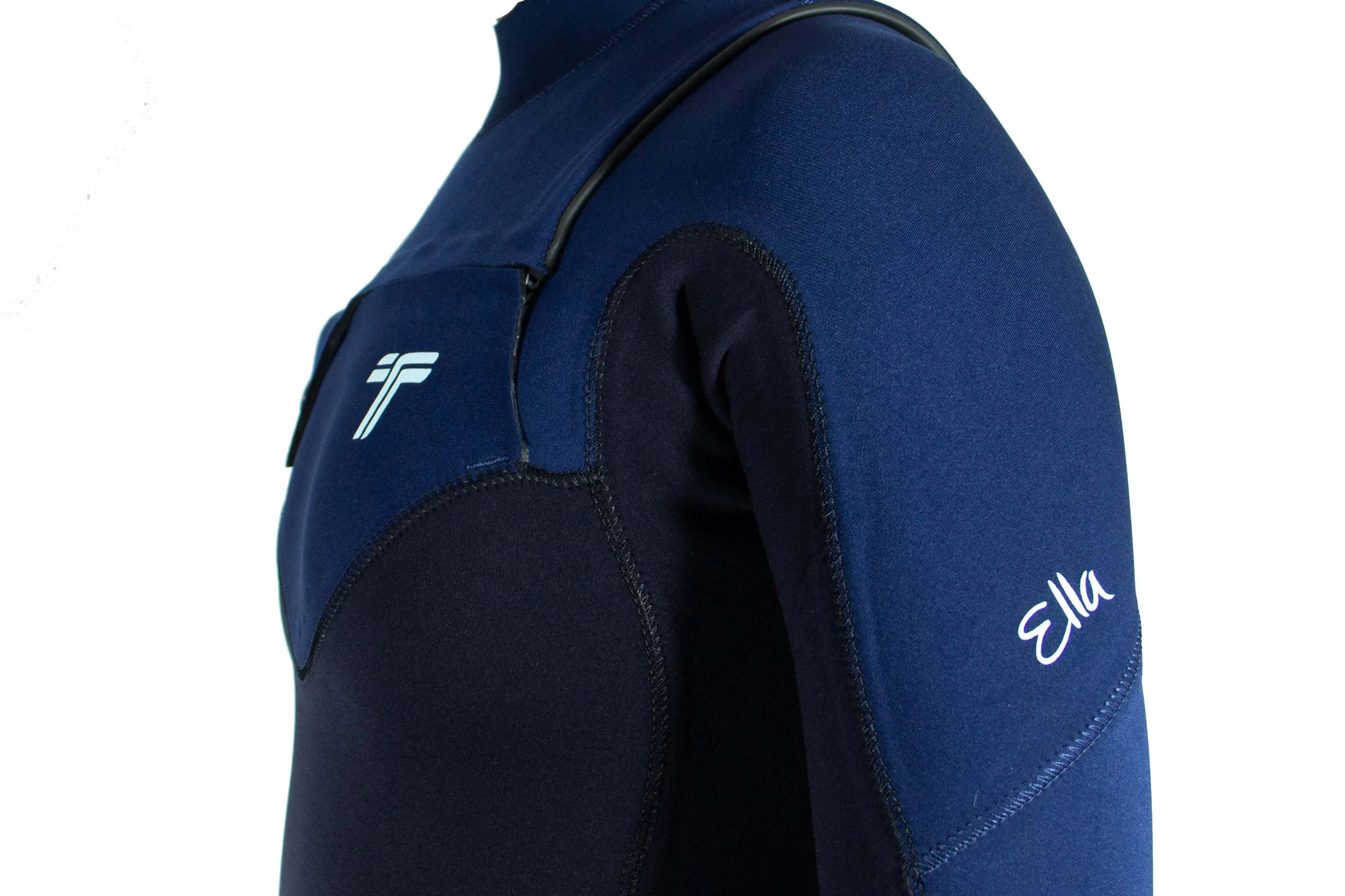 Long John 2.2 mm Ella Zip - Chest Zip - Preto / Azul Marinho