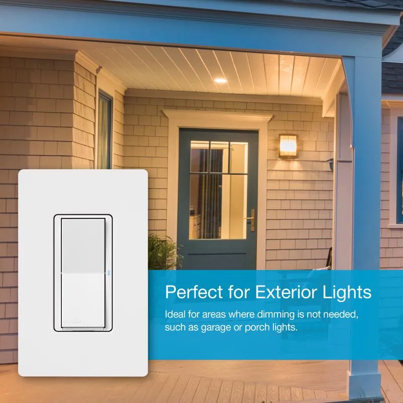 Lutron Caseta 5 amps Single Pole Smart Smart-Enabled Rocker Switch White 1 pk
