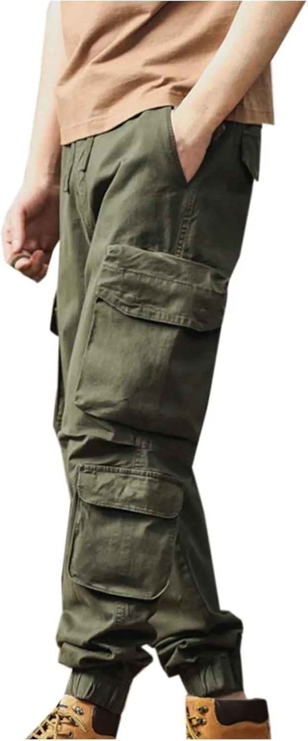 Men's Cargo Pants Stretch Ripstop Waterproof Utility Hiking Pants Casual Athletic Jogger Sports Outdoor Trousers