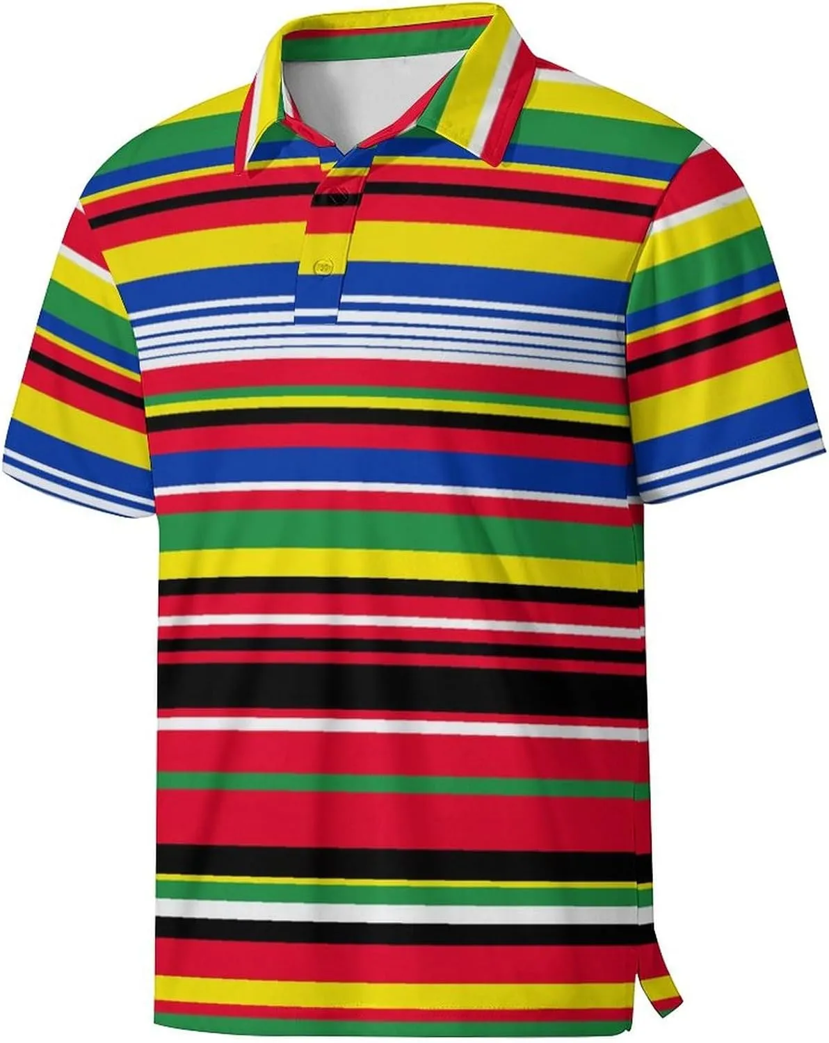 Men's Golf Shirts Moisture Wicking Quick Dry Performance Golf Polo Shirts for Men Fashion Print Short Sleeve Polo Shirts