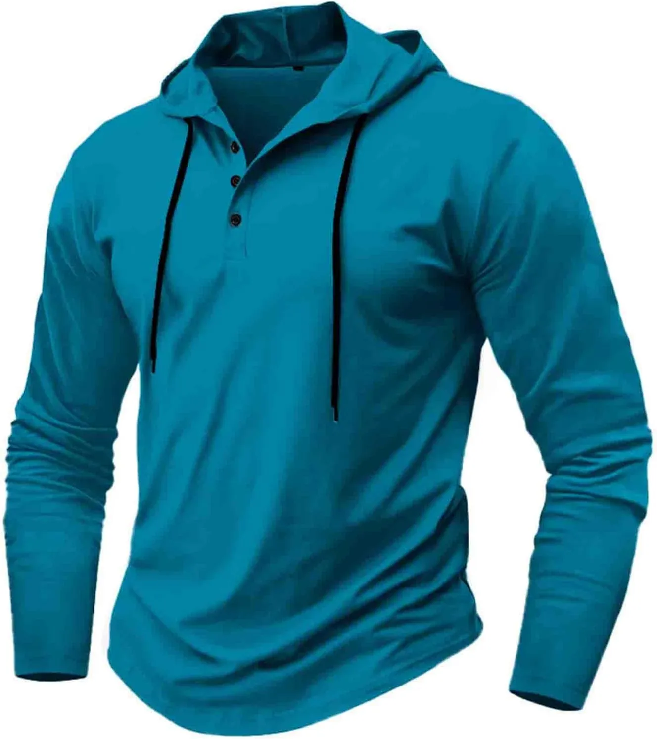 Mens Hoodies Shirt Fall Fashion Casual Solid Workout Lightweight Jersey Sweatshirt Long Sleeve with Drawstring