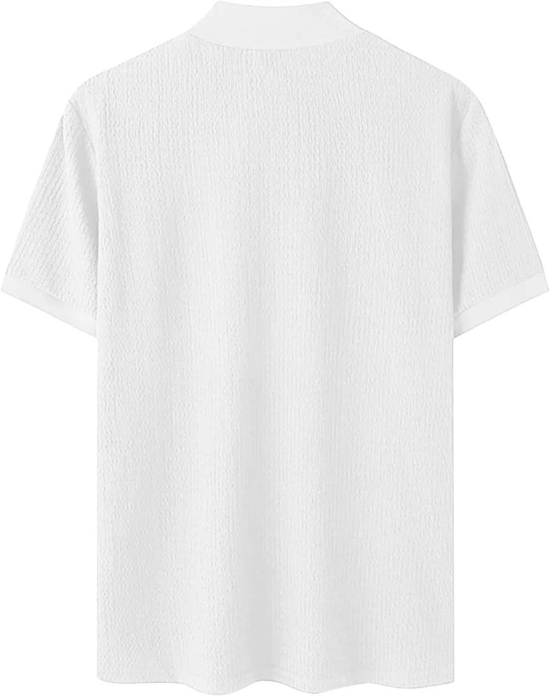 Men's Mock Turtleneck Sweater Short Sleeve Casual Basic Tops Jacquard Knit Pullover Tee Fitted Textured Undershirts