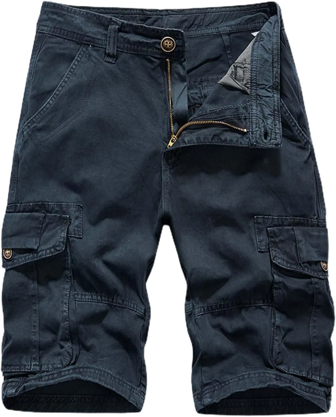 Men's Shorts Summer Casual Cotton Sports Cargo Shorts with Multi-Pocket Hiking Summer Linen Multicolor Relaxed Split