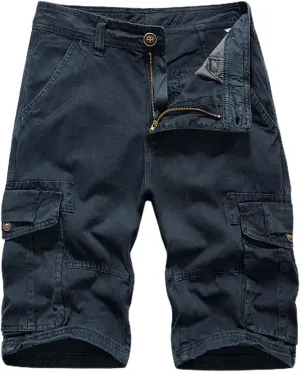 Men's Shorts Summer Casual Cotton Sports Cargo Shorts with Multi-Pocket Hiking Summer Linen Multicolor Relaxed Split