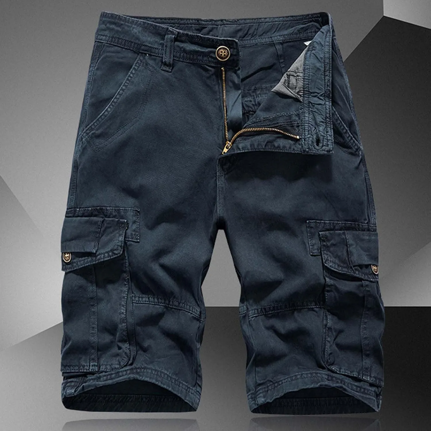 Men's Shorts Summer Casual Cotton Sports Cargo Shorts with Multi-Pocket Hiking Summer Linen Multicolor Relaxed Split