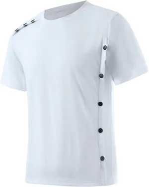 Men's T-Shirts Trendy Button Design Tops Men Crewneck Short Sleeve Regular Fit Casual Summer Dress Tops Tee Loose