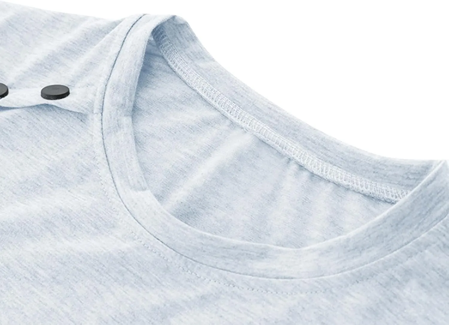 Men's T-Shirts Trendy Button Design Tops Men Crewneck Short Sleeve Regular Fit Casual Summer Dress Tops Tee Loose