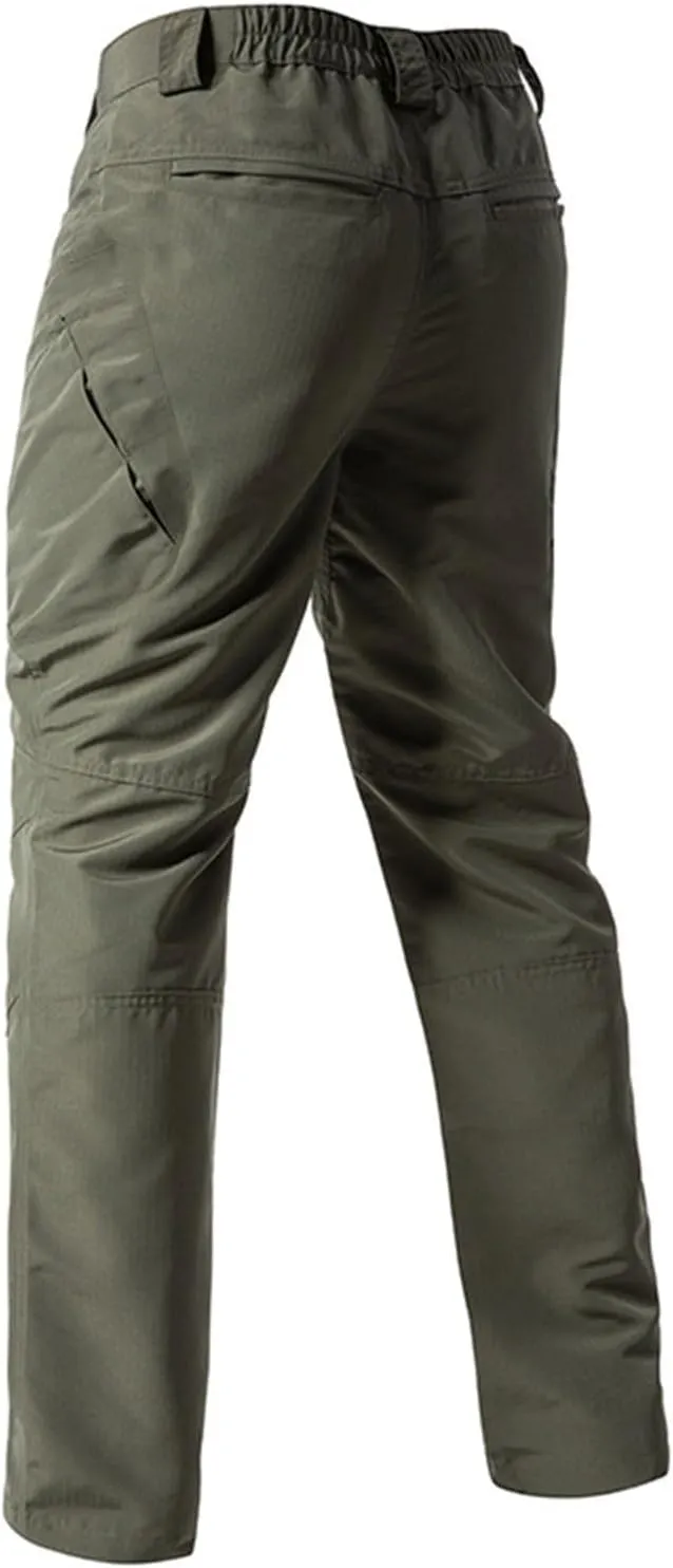 Mens Tactical Pants Flexcamo Water Resistant Quick Dry Carpenter Pants Multi-Pockets Slim Fit Construction Trousers