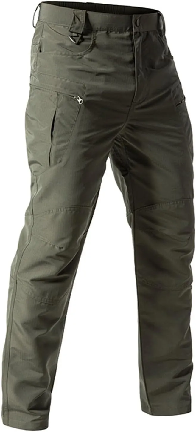 Mens Tactical Pants Flexcamo Water Resistant Quick Dry Carpenter Pants Multi-Pockets Slim Fit Construction Trousers