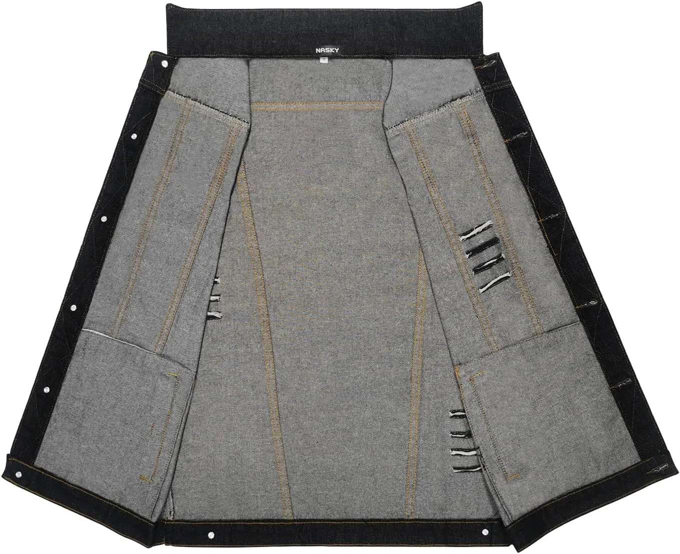 NASKY Men's Fit Retro Ripped Denim Vest Sleeveless Jean Vest and Jacket