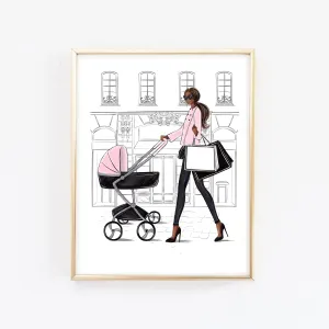 New Mom art print fashion illustration