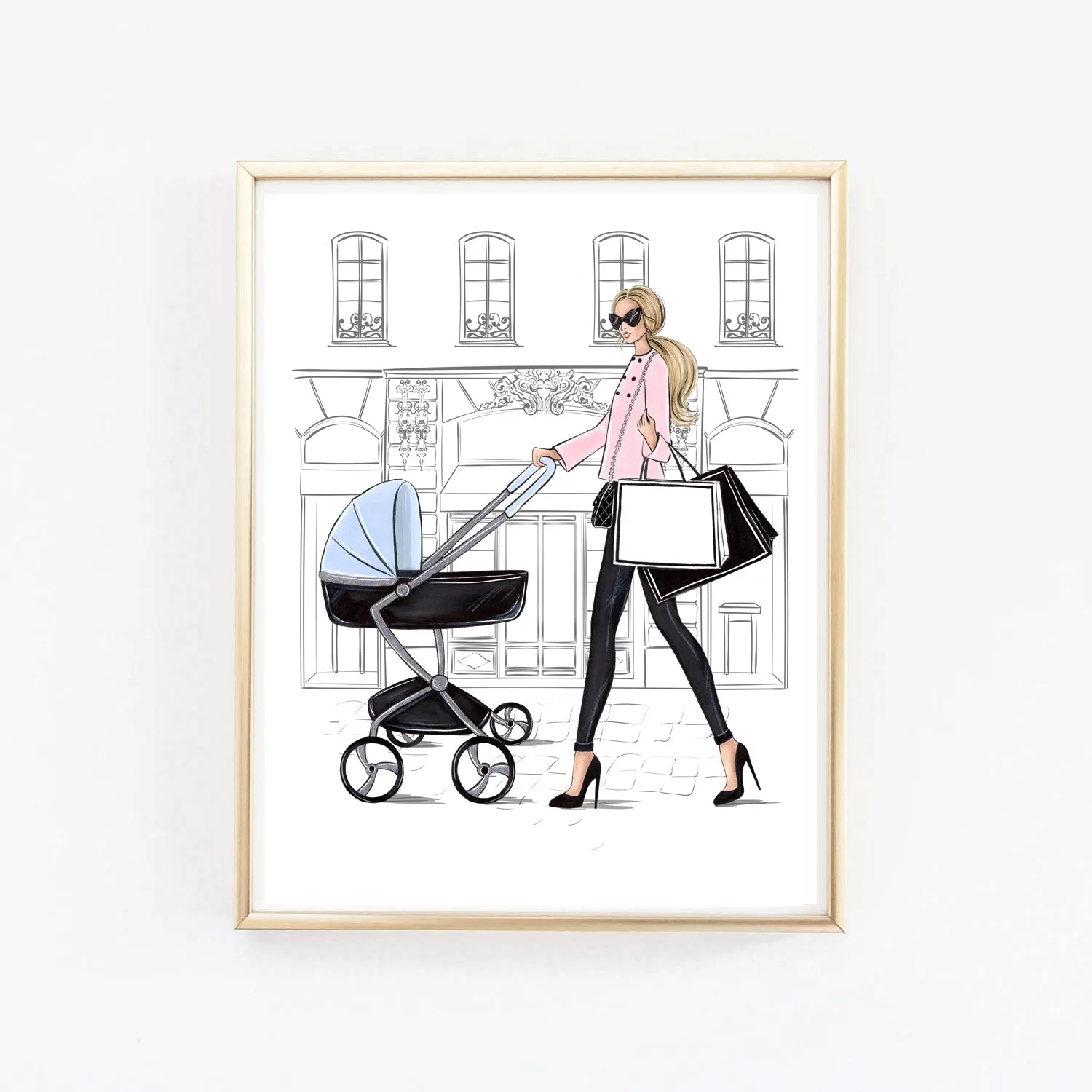 New Mom art print fashion illustration