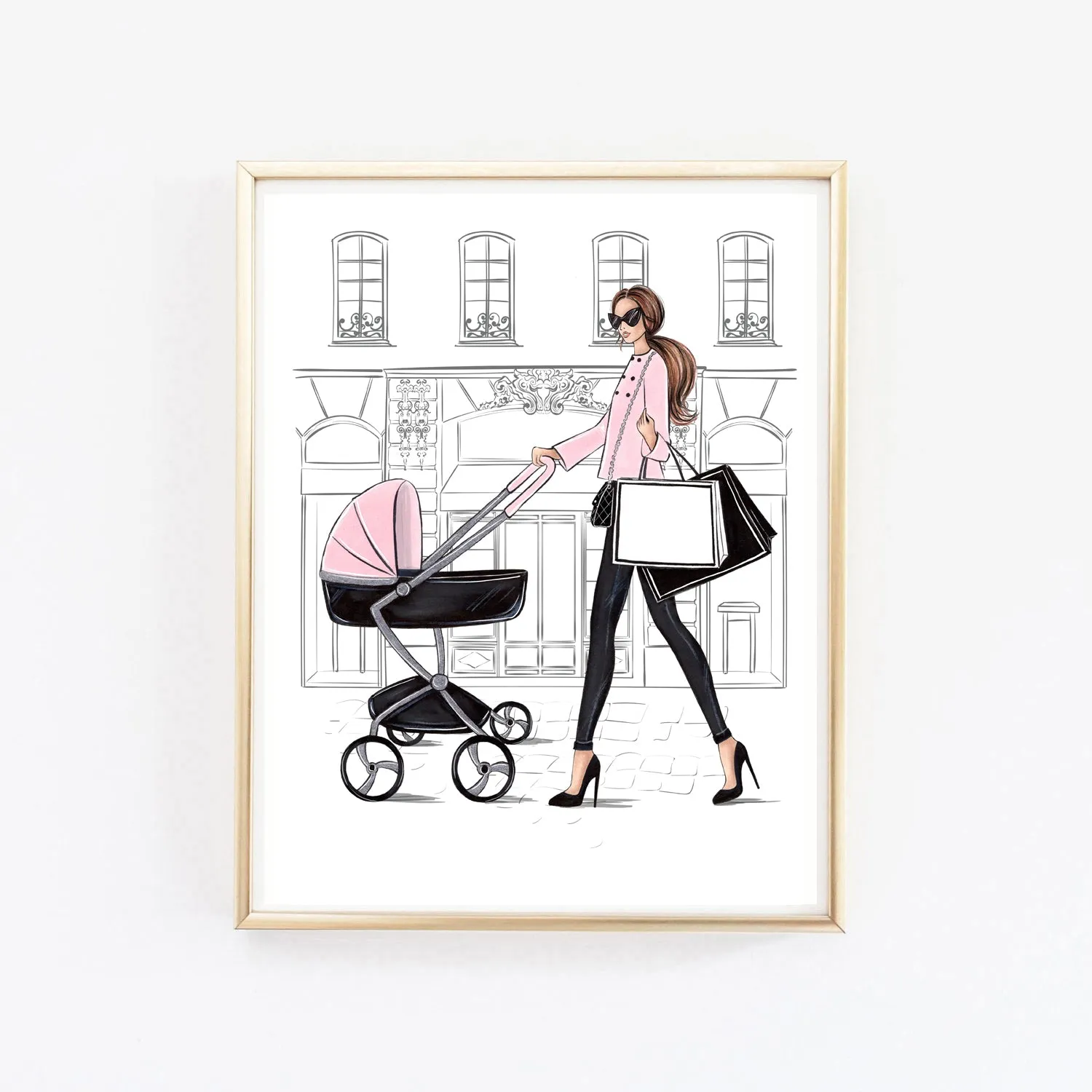 New Mom art print fashion illustration