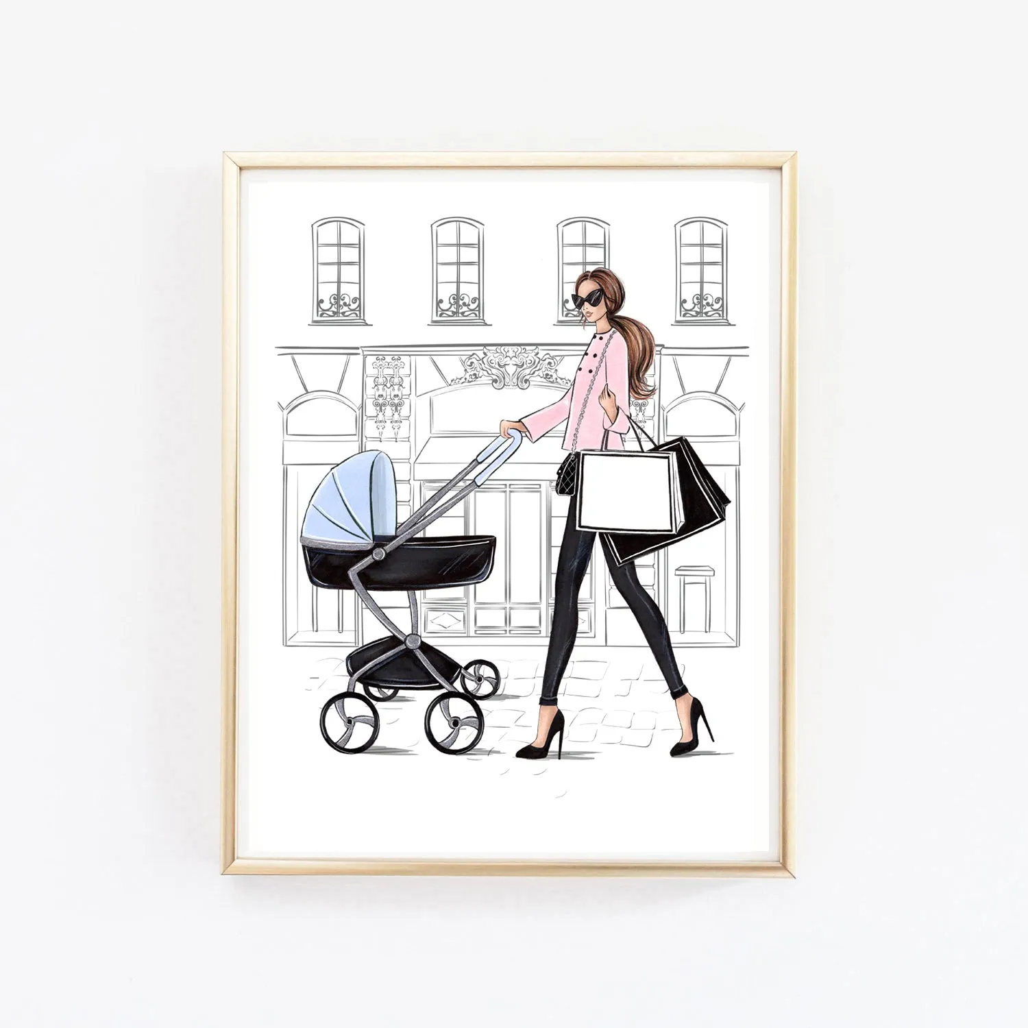 New Mom art print fashion illustration