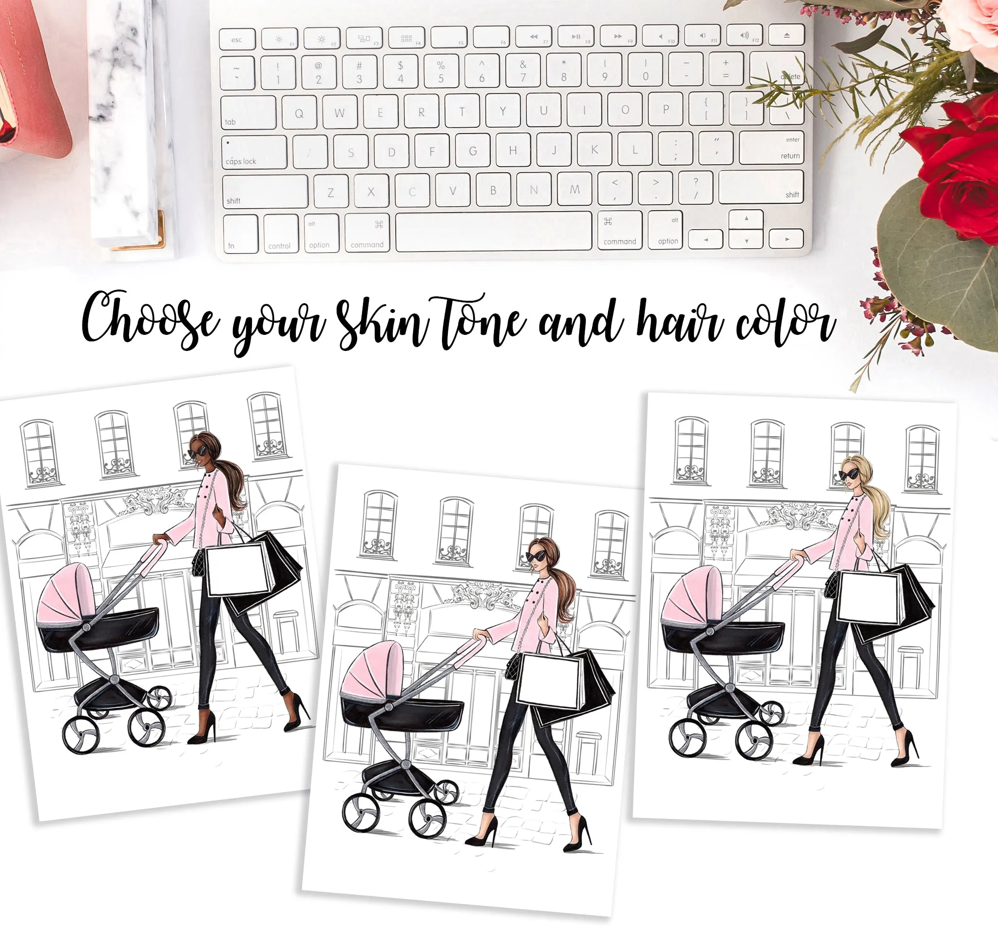 New Mom art print fashion illustration