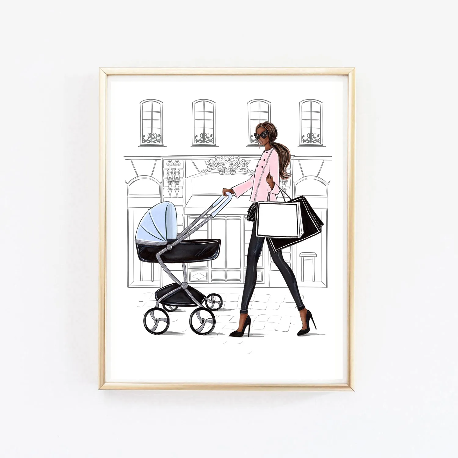 New Mom art print fashion illustration