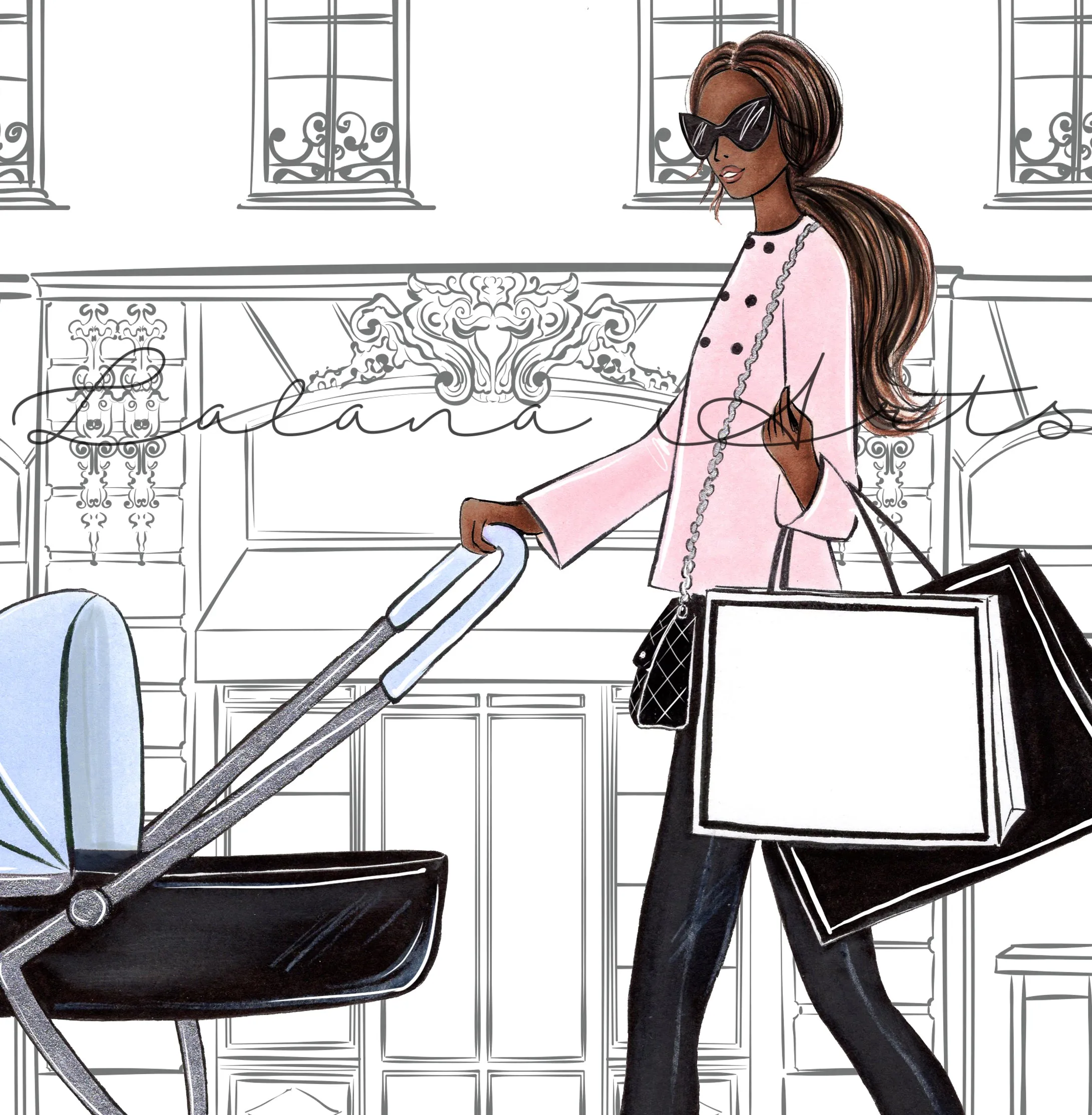 New Mom art print fashion illustration