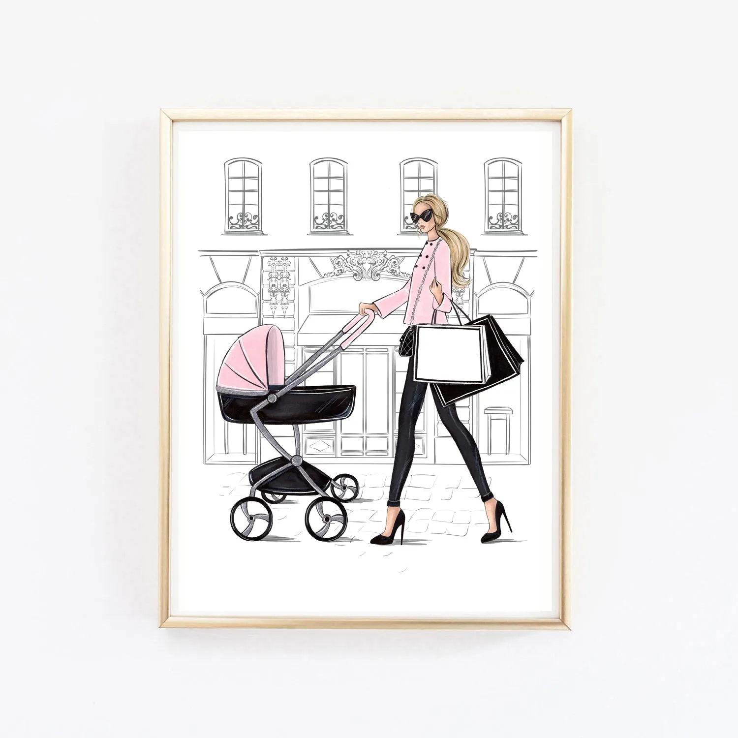New Mom art print fashion illustration