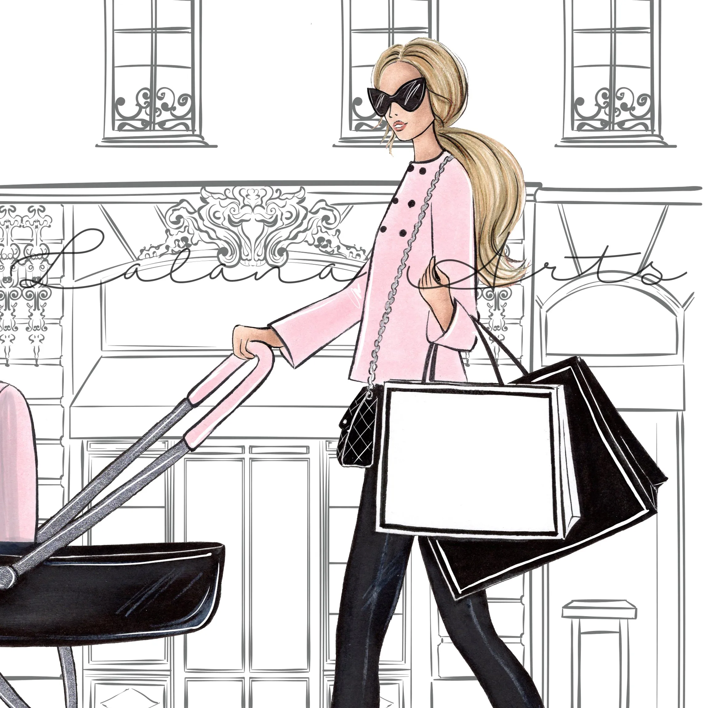 New Mom art print fashion illustration