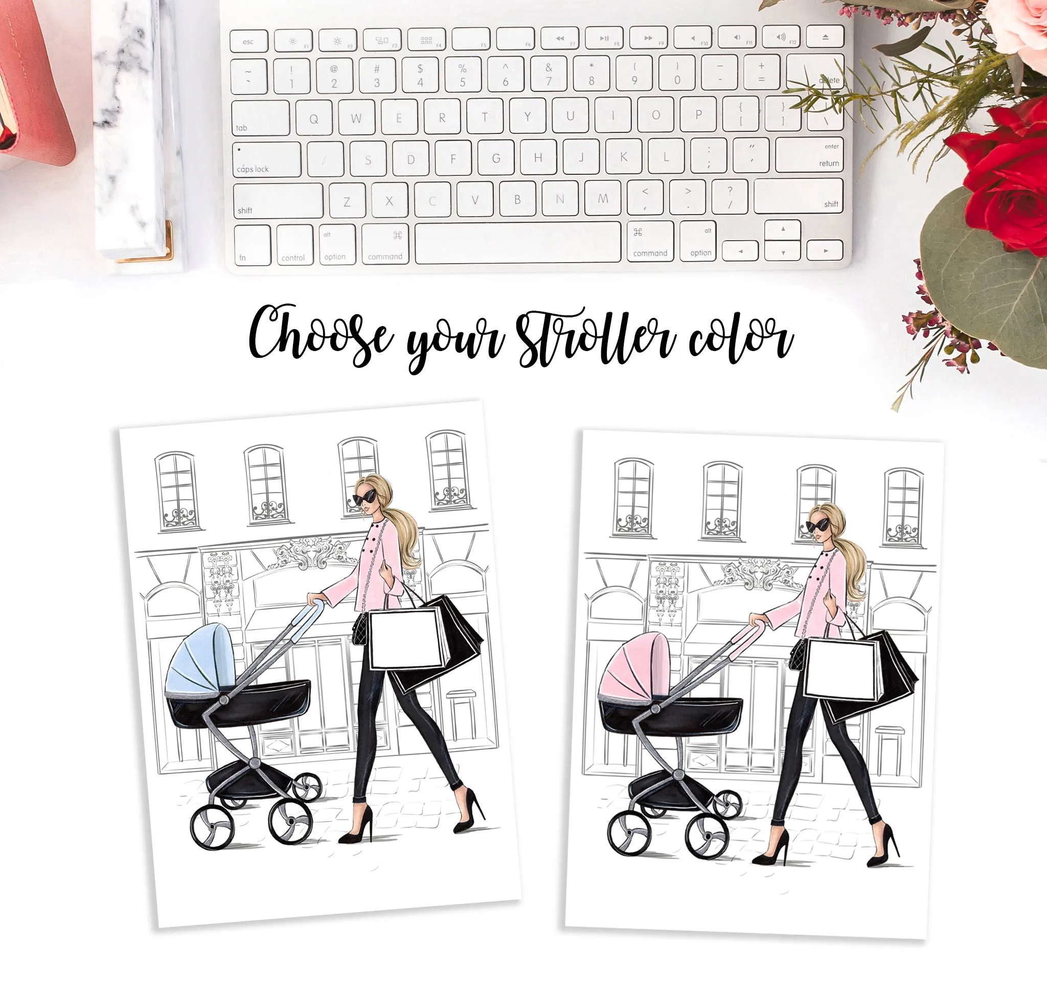 New Mom art print fashion illustration