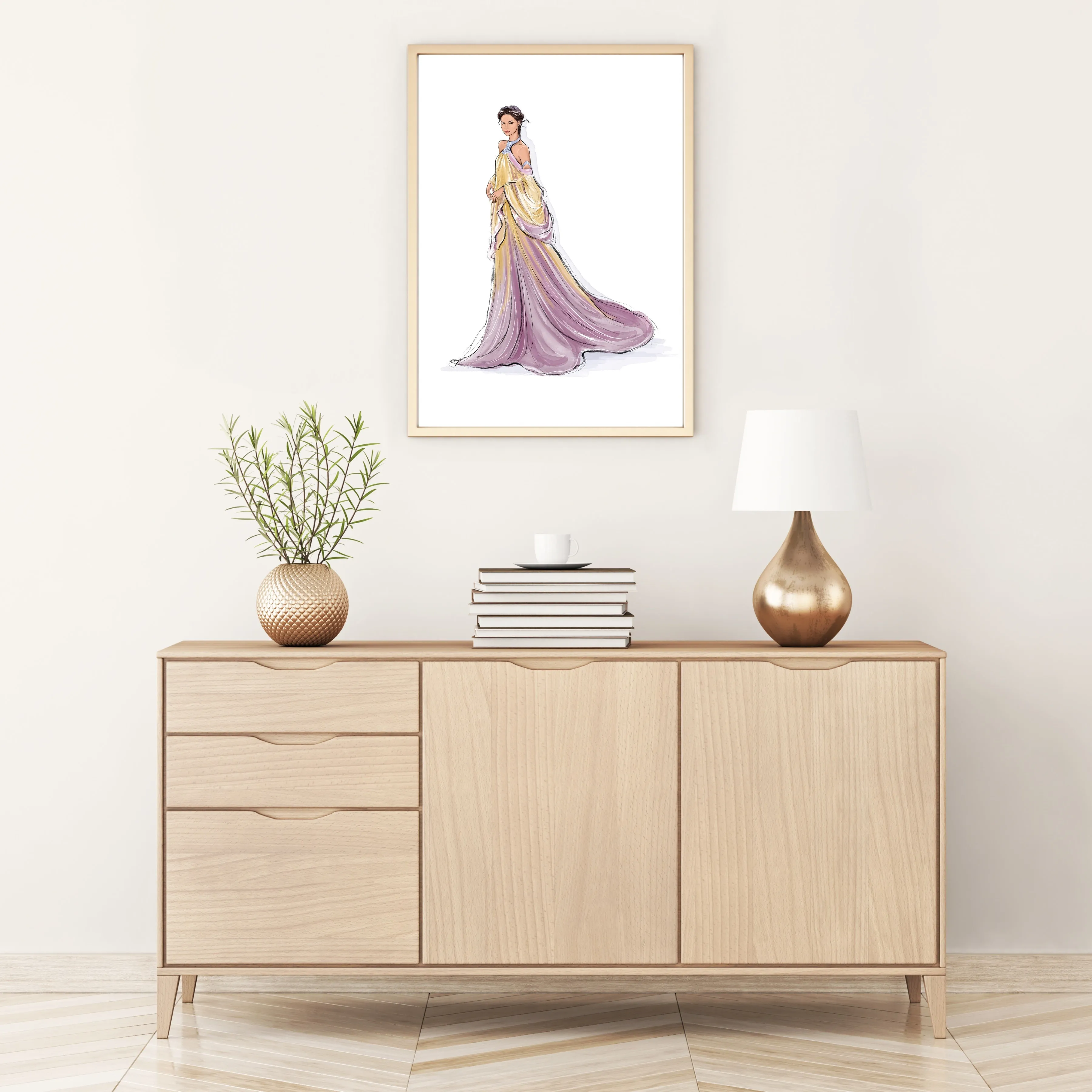 Padme Amidala lake dress art print fashion illustration