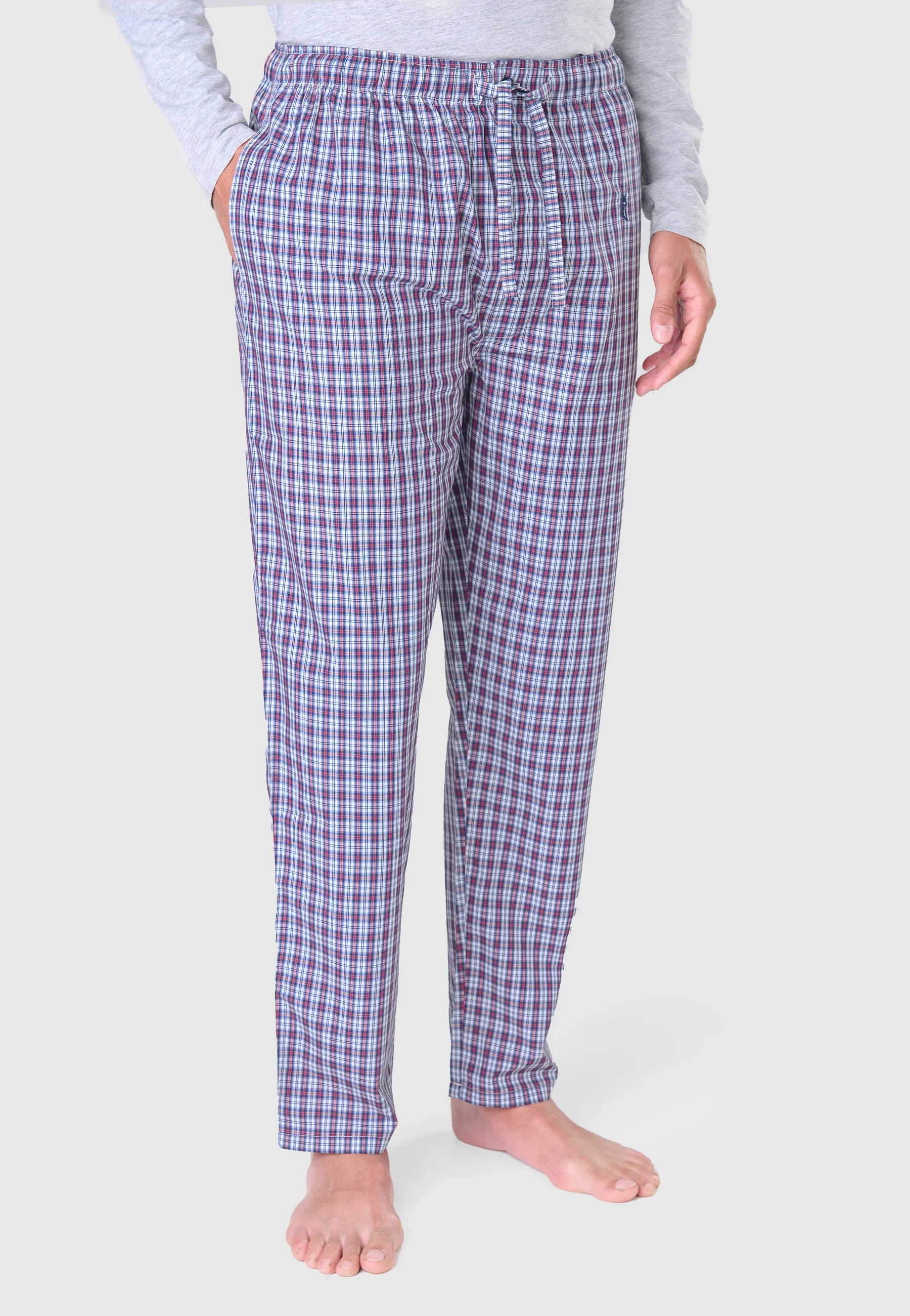 Pantalón Pijama Hombre Largo Popelín Cuadros - Rojo 8914_94