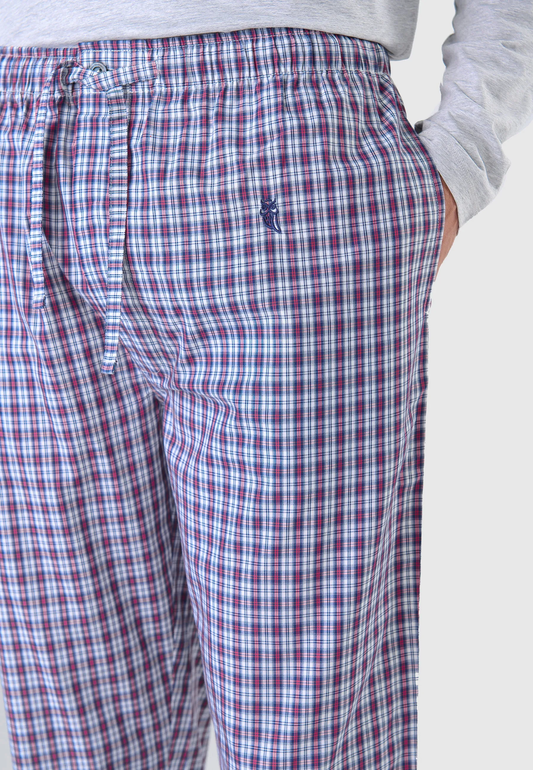 Pantalón Pijama Hombre Largo Popelín Cuadros - Rojo 8914_94