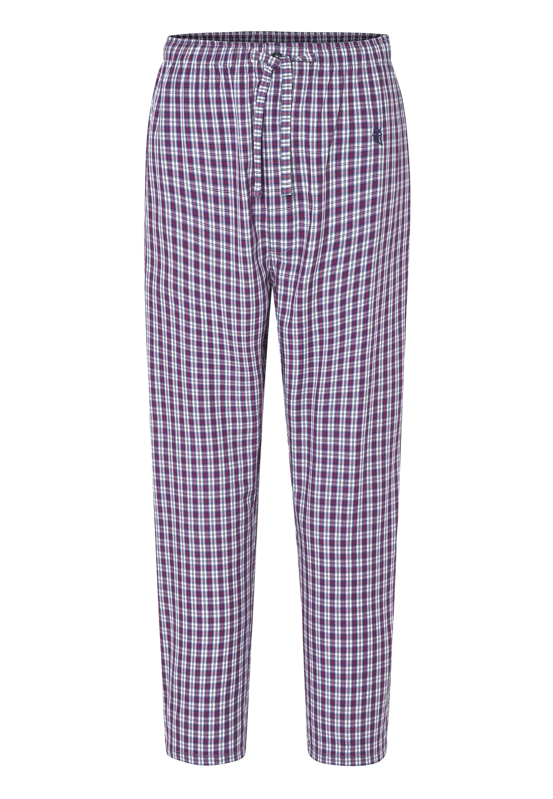 Pantalón Pijama Hombre Largo Popelín Cuadros - Rojo 8914_94