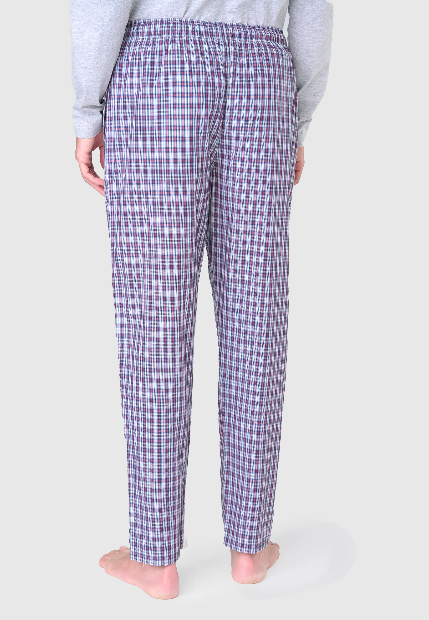 Pantalón Pijama Hombre Largo Popelín Cuadros - Rojo 8914_94
