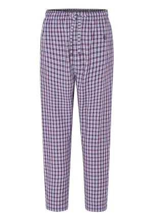 Pantalón Pijama Hombre Largo Popelín Cuadros - Rojo 8914_94